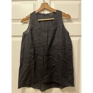 JARBO linen Vneck Sleeveless Black Tank Sz  0 (2-4)